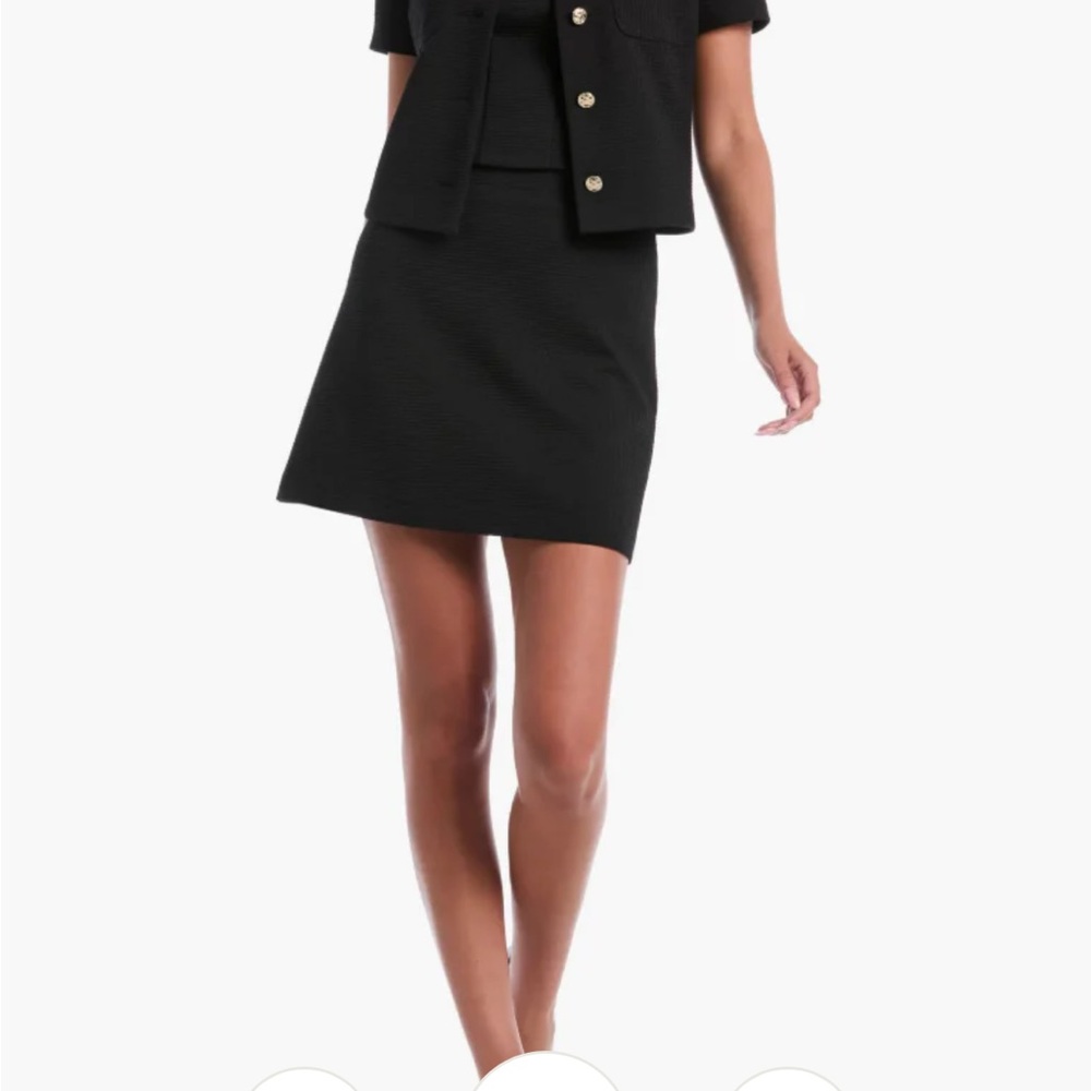 Laundry By Shelli Segal Waffle Black Mini Skirt Size 14 NWOT‎